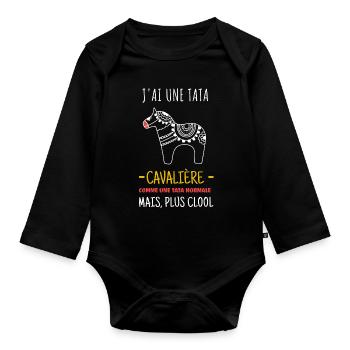 Tata Cavaliere Cool - Body Bébé bio manches longues - noir - Devant