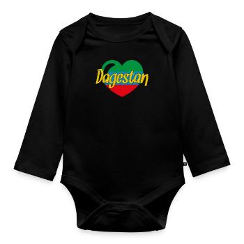 Dagestan Papakha Adler Flagge Herkunft Reise - Baby Bio-Langarm-Body - Schwarz - Vorne