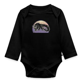Polynesien Binturong Natur Tierwelt Asien - Baby Bio-Langarm-Body - Schwarz - Vorne
