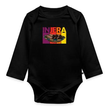 National Äthiopische Küche Brot Backen Injera - Baby Bio-Langarm-Body - Schwarz - Vorne