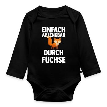 Fuchs Tier Fuchs-Fans Geschenk - Baby Bio-Langarm-Body - Schwarz - Vorne