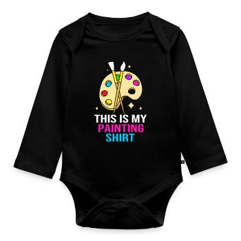 Maler - Baby Bio-Langarm-Body - Schwarz - Vorne