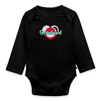 Grönland Kunst Religion Tupilaq Dänemark - Baby Bio-Langarm-Body - Schwarz - Vorne