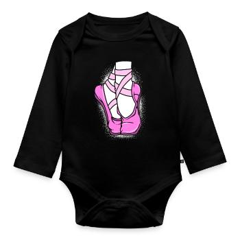 Ballett Ballett-Tänzerin - Baby Bio-Langarm-Body - Schwarz - Vorne