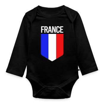 France - Body Bébé bio manches longues - noir - Devant