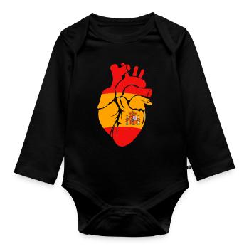Spanien Spanisch - Baby Bio-Langarm-Body - Schwarz - Vorne