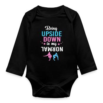 gymnast - Organic Longsleeve Baby Bodysuit - black - Front