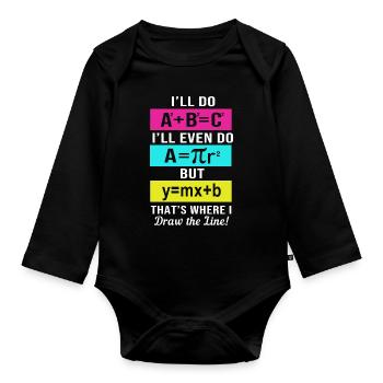 Mathematics - Organic Longsleeve Baby Bodysuit - black - Front