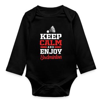 Badminton - Organic Longsleeve Baby Bodysuit - black - Front