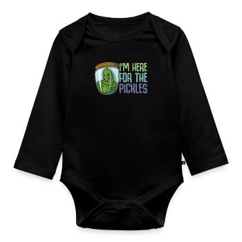 Vegan Gurke Obst Essiggurke Garten Gesund - Baby Bio-Langarm-Body - Schwarz - Vorne