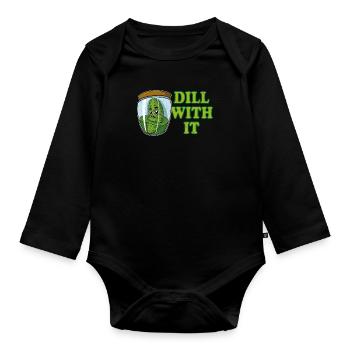 Concombres, cornichons, cornichons, fruits - Body Bébé bio manches longues - noir - Devant
