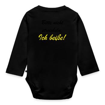 Bitte nicht streicheln - Baby Bio-Langarm-Body - Schwarz - Hinten