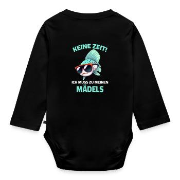 Guppy Fish - No Time I Need To See My Girls - Organic Longsleeve Baby Bodysuit - black - Back