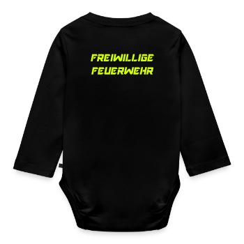 Freiwillige Feuerwehr, Einsatz - Baby Bio-Langarm-Body - Schwarz - Hinten