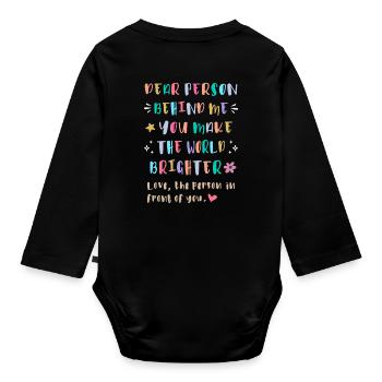 Répandez la gentillesse derrière vous - Body Bébé bio manches longues - noir - Dos