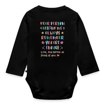 Always Remember You Are Enough - Baby Bio-Langarm-Body - Schwarz - Hinten
