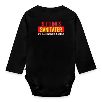 Rettungs Sanitäter Helfen Andere Gaffen Geschenk - Baby Bio-Langarm-Body - Schwarz - Hinten