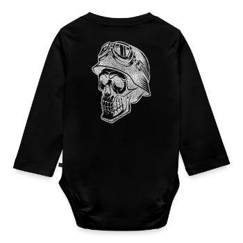 Biker skull t-shirt Bikerschädel - Body Bébé bio manches longues - noir - Dos