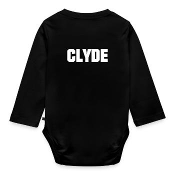 Clyde Bonnie Geschenk Geschenkidee - Baby Bio-Langarm-Body - Schwarz - Hinten
