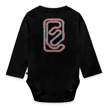 Play carpet racetrack massage back - Organic Longsleeve Baby Bodysuit - black - Back