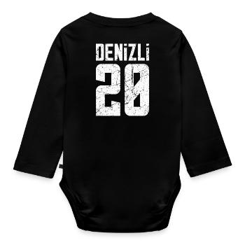 Denizli 20 Turkey Turkiye TR Gift Holiday Turk - Organic Longsleeve Baby Bodysuit - black - Back