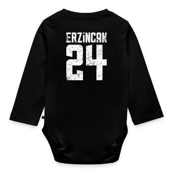 Erzincan 24 Turkey Turkiye Gift Holiday TR Turk - Organic Longsleeve Baby Bodysuit - black - Back