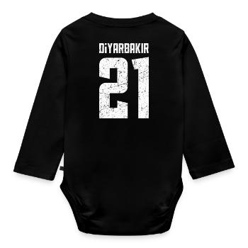 Diyarbakir 21 Turkey Turkiye Gift Holiday Kurd - Organic Longsleeve Baby Bodysuit - black - Back