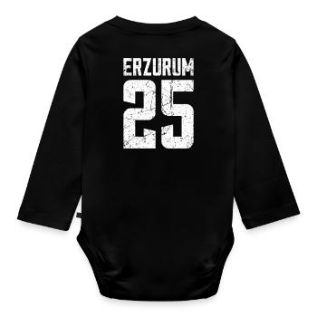 Erzurum 25 Turkey Turkiye Gift Holiday TR Turk - Organic Longsleeve Baby Bodysuit - black - Back