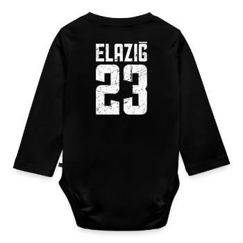 Elazig 23 Turkey Turkiye Gift Holiday TR Turk - Organic Longsleeve Baby Bodysuit - black - Back
