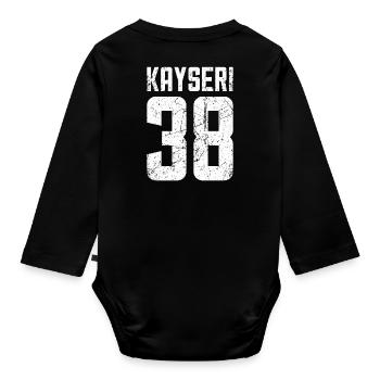 Kayseri 38 Turkey Turkiye Gift Holiday TR Turk - Organic Longsleeve Baby Bodysuit - black - Back