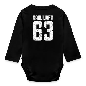 Sanliurfa 63 Türkei Turkiye Geschenk Urlaub Türk - Baby Bio-Langarm-Body - Schwarz - Hinten