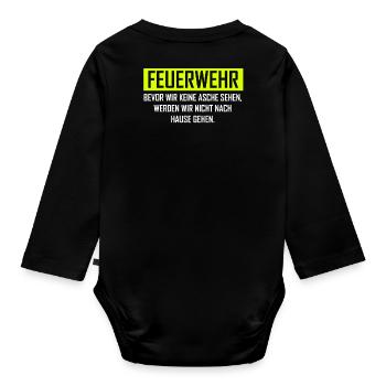 Idée cadeau cendres pompiers volontaires - Body Bébé bio manches longues - noir - Dos