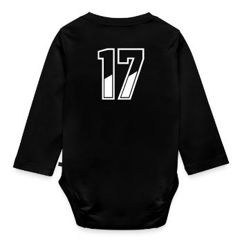 17 years jersey number 17 T-shirt number 17 - Organic Longsleeve Baby Bodysuit - black - Back