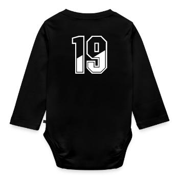 19 years jersey number 19 T-shirt number 19 - Organic Longsleeve Baby Bodysuit - black - Back