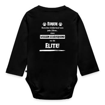 Einen deutschen Schäferhund kann jeder führen... - Baby Bio-Langarm-Body - Schwarz - Hinten