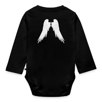 Angel Wings Angel Wings Guardian Angel Angel Wings - Organic Longsleeve Baby Bodysuit - black - Back