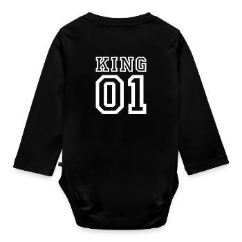 King 01, amour de couple, amoureux, relation, amour - Body Bébé bio manches longues - noir - Dos