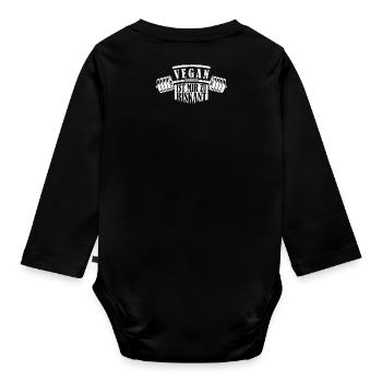Vegan Ist Mir Zu Riskant Bodybuilding Training Gym - Baby Bio-Langarm-Body - Schwarz - Hinten