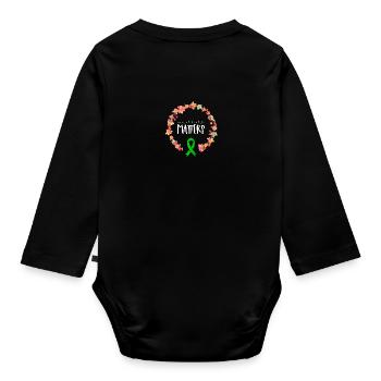 Mental Health Matters Ribbon Awareness Gift - Organic Longsleeve Baby Bodysuit - black - Back