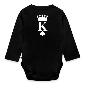 König Kartenspiel piek Geschenk king Krone Skat - Baby Bio-Langarm-Body - Schwarz - Hinten