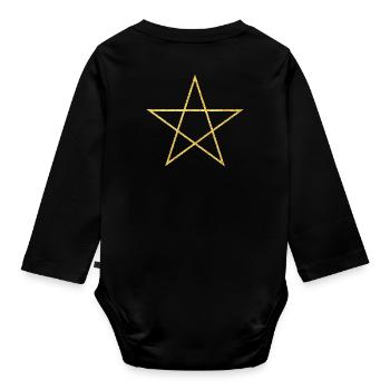 Pentacle Symbol of Protection and Magic - Organic Longsleeve Baby Bodysuit - black - Back