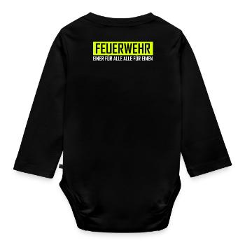 Feuerwehr Einer Für Alle Für Einen Geschenk - Baby Bio-Langarm-Body - Schwarz - Hinten