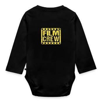 Film Crew T-Shirt for Filmmakers Print on Back - Organic Longsleeve Baby Bodysuit - black - Back