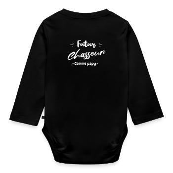 Futur chasseur comme papy - Body Bébé bio manches longues - noir - Dos