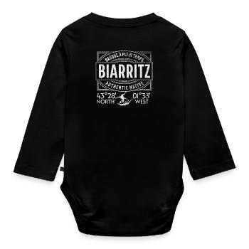 Authentischer Ureinwohner von Biarritz - Baby Bio-Langarm-Body - Schwarz - Hinten