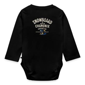 Chamonix snowboarding - Body Bébé bio manches longues - noir - Dos