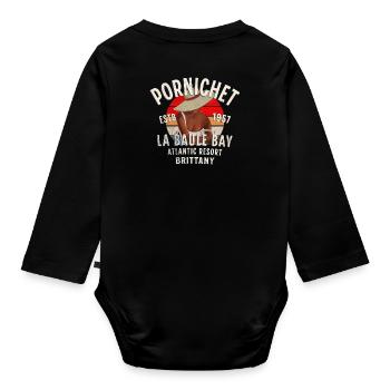 Glamorous Pornichet - Organic Longsleeve Baby Bodysuit - black - Back