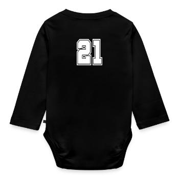 21 numéro de maillot de football - Body Bébé bio manches longues - noir - Dos