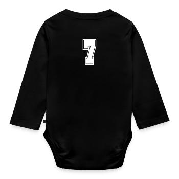 7 numéro de maillot de football de football de style universitaire - Body Bébé bio manches longues - noir - Dos