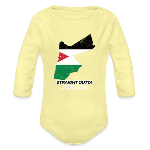 Straight Outta Jordan country map - Organic Longsleeve Baby Bodysuit